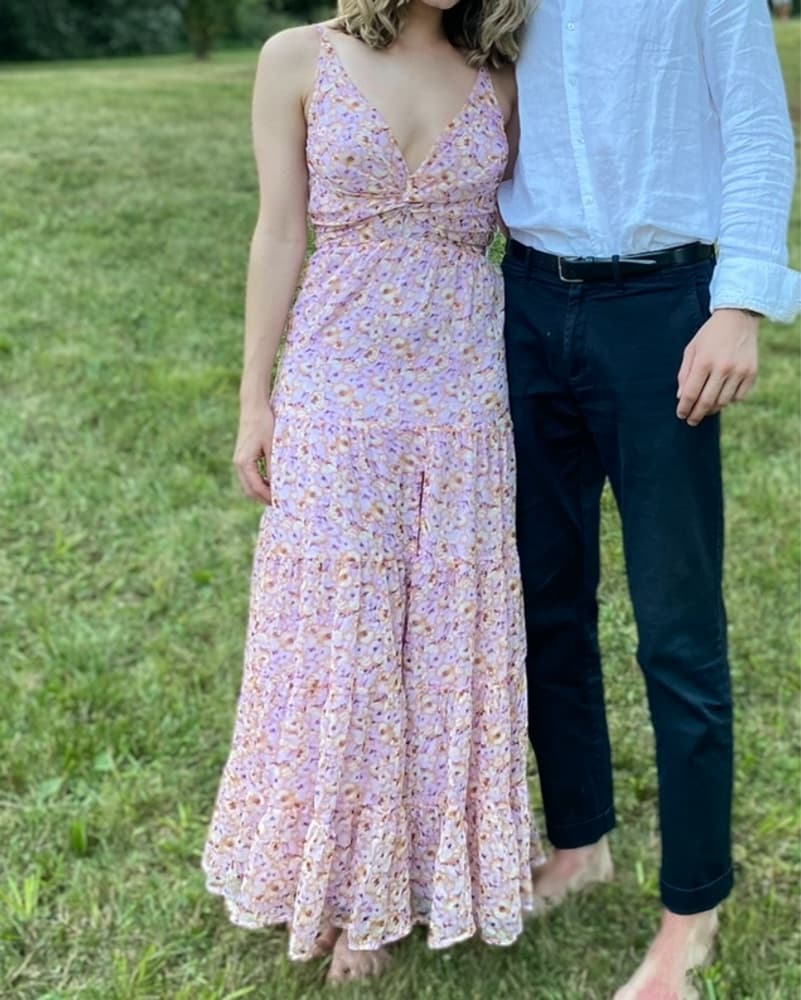 ASTR Elsa Floral Front Slit Maxi Dress - Image 2