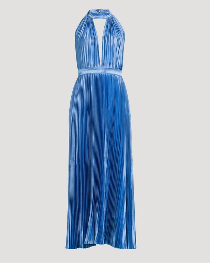 L’IDEE Chateau Pleated  Maxi Dress Sz 6  - Image 4