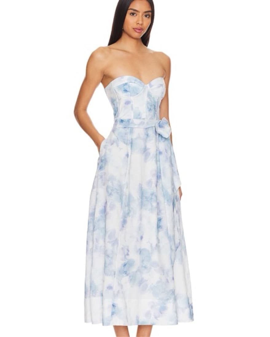 Vibrant Midi Dress In Aqua Tie Dye - Image 2