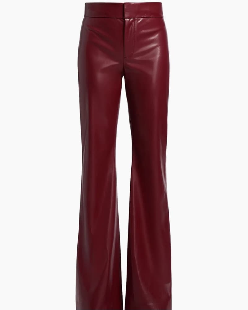 Alice & Olivia Red Faux Leather Pants  - Image 1