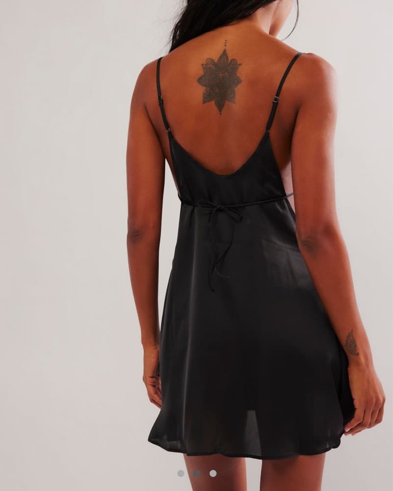 Free People Black and White Slip Dress - Image 2