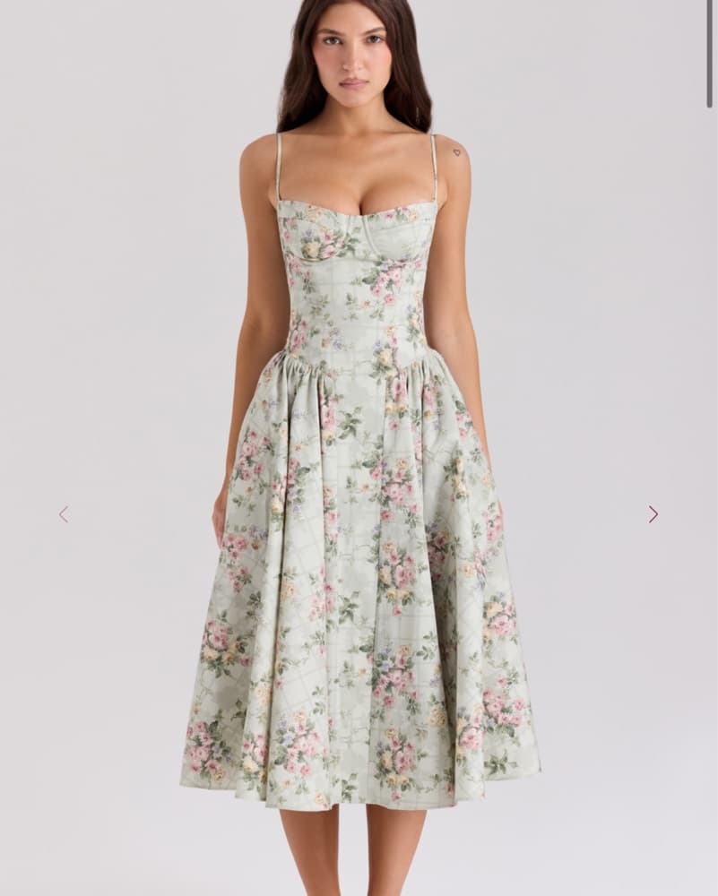 House of CB Samaria Dress in Sage - Image 2