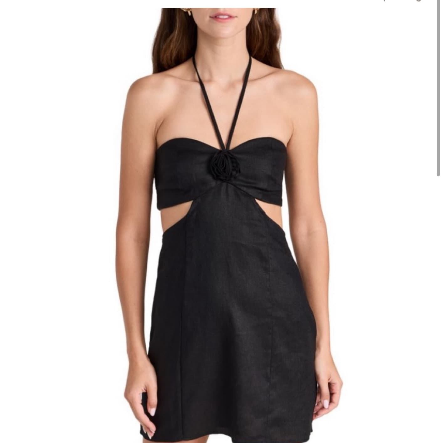 Black Halter Cutout Mini Dress - Image 1
