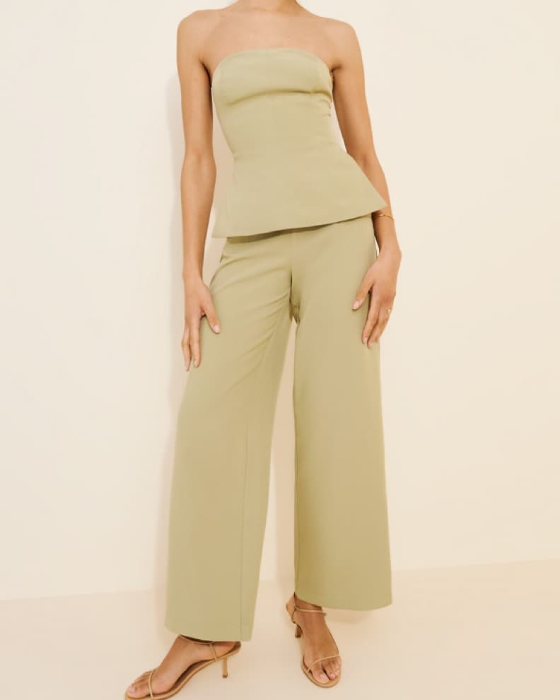 Rare London Sage Strapless Jumpsuit - Image 1