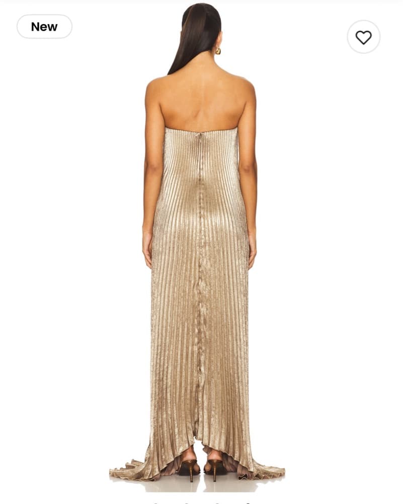 Gold Strapless Dress - Image 2