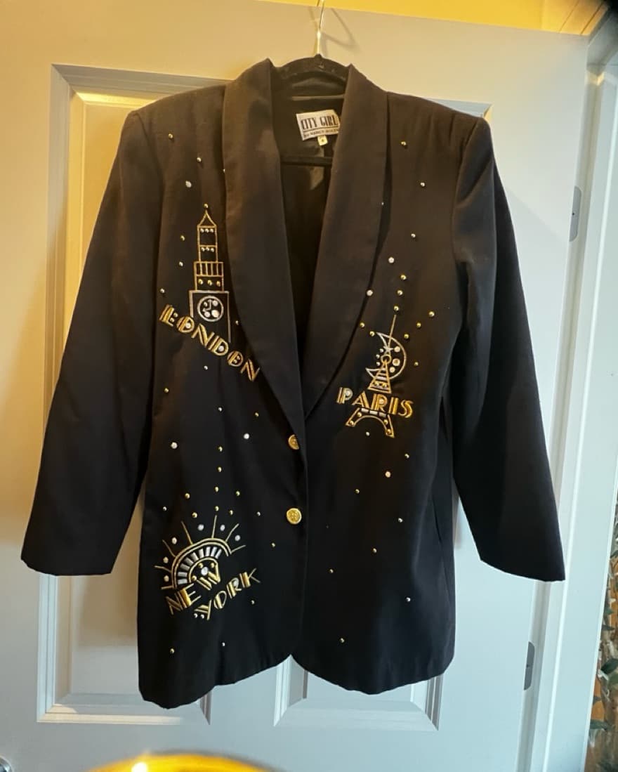 VTG New Yor London Paris Beaded Blazer - Image 2