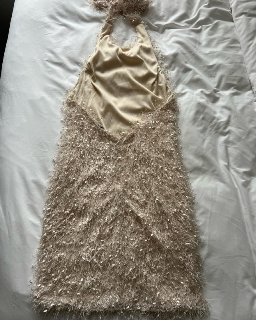 Pretty Garbage Fuzzy Halter Dress - Image 4
