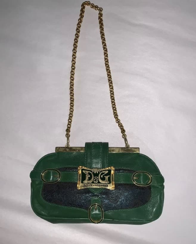 DOLCE & GABBANA green calfskin PURSE - Image 1