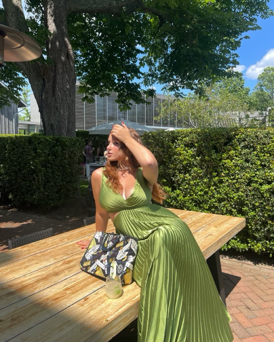 Green Cut Out Long Dress - Image 1