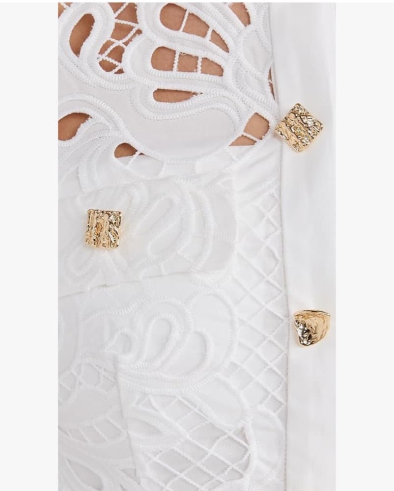 Self Portriat White Lace Midi Dress - Image 3