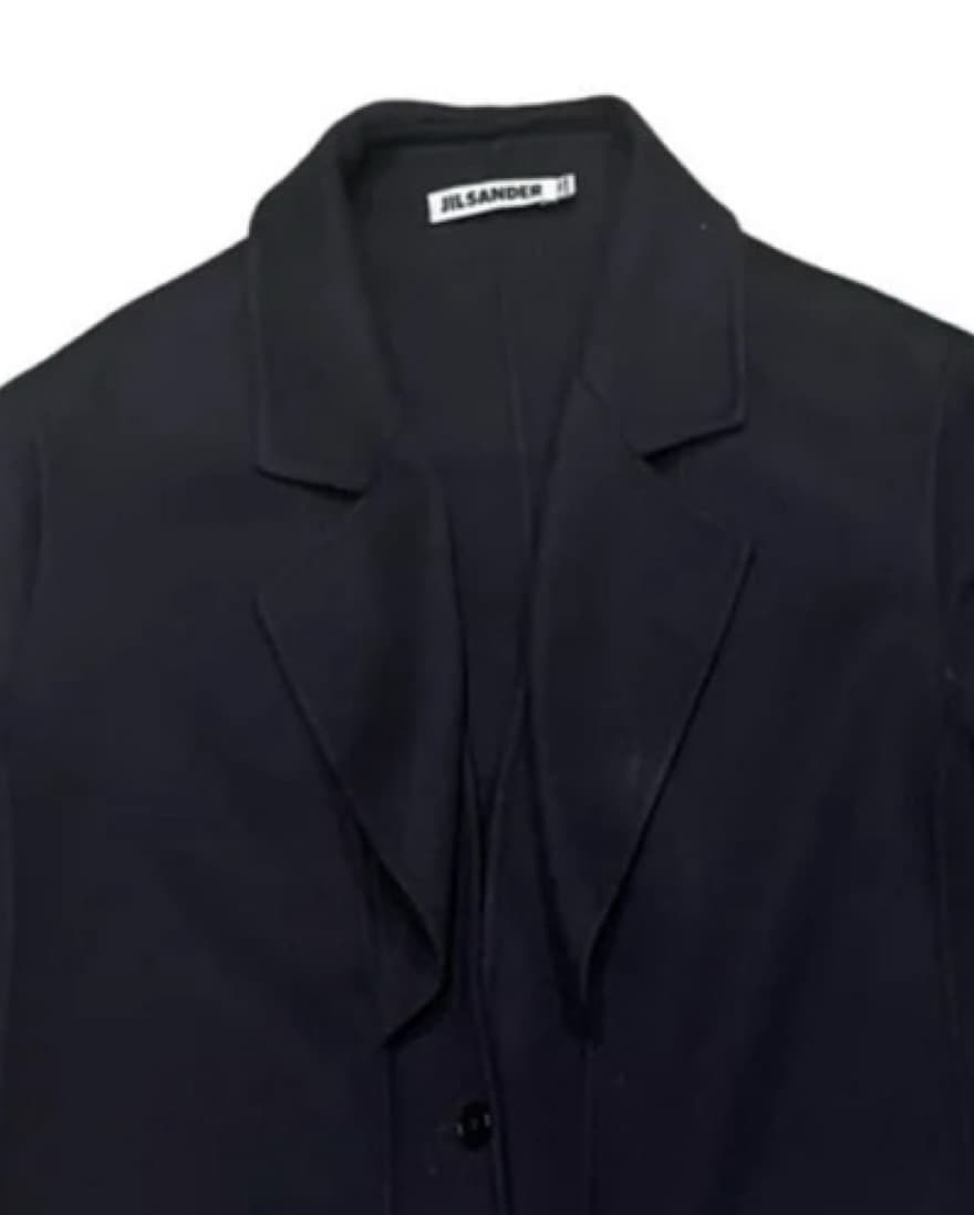 Jil Sander Navy Blue Cashmere Wool Coat - Image 2