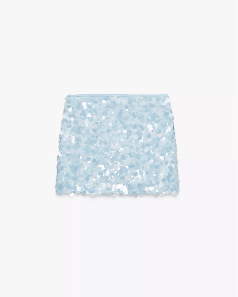 Zara Blue Sequin Skirt - Image 2
