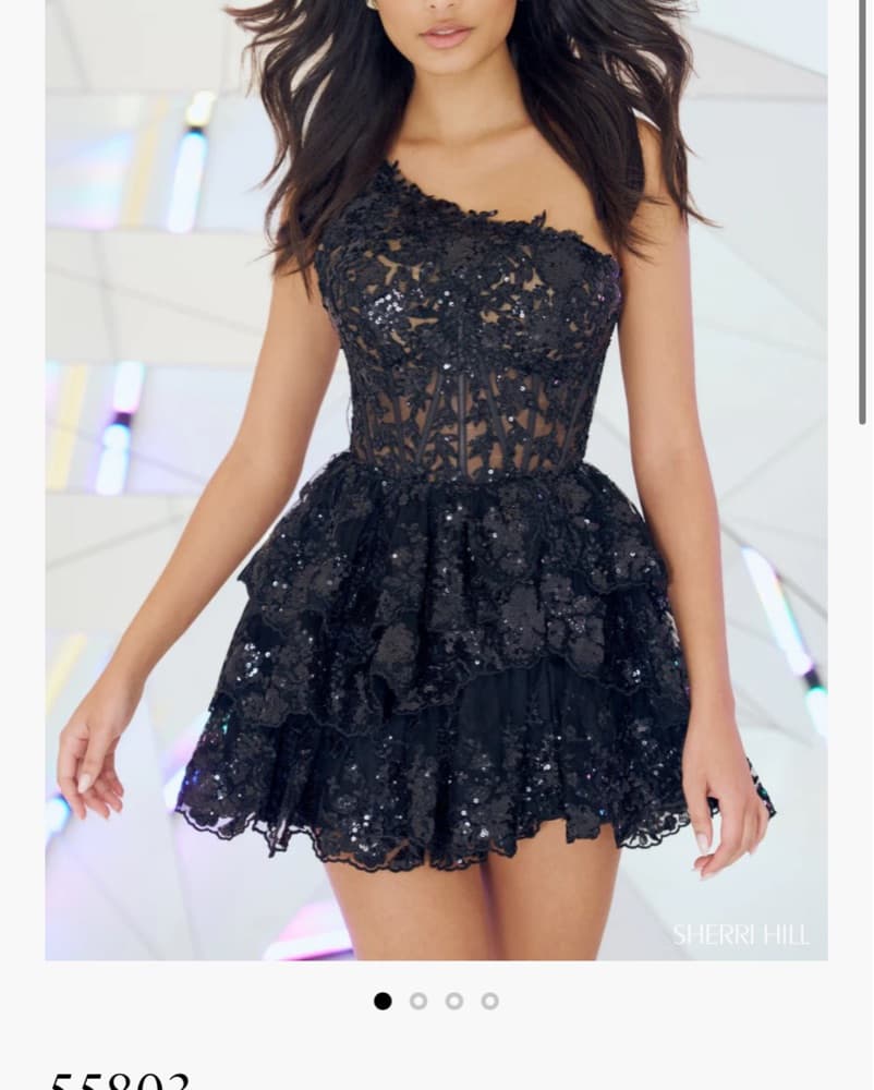 Black Sparkle Sherri Hill Dress - Image 1