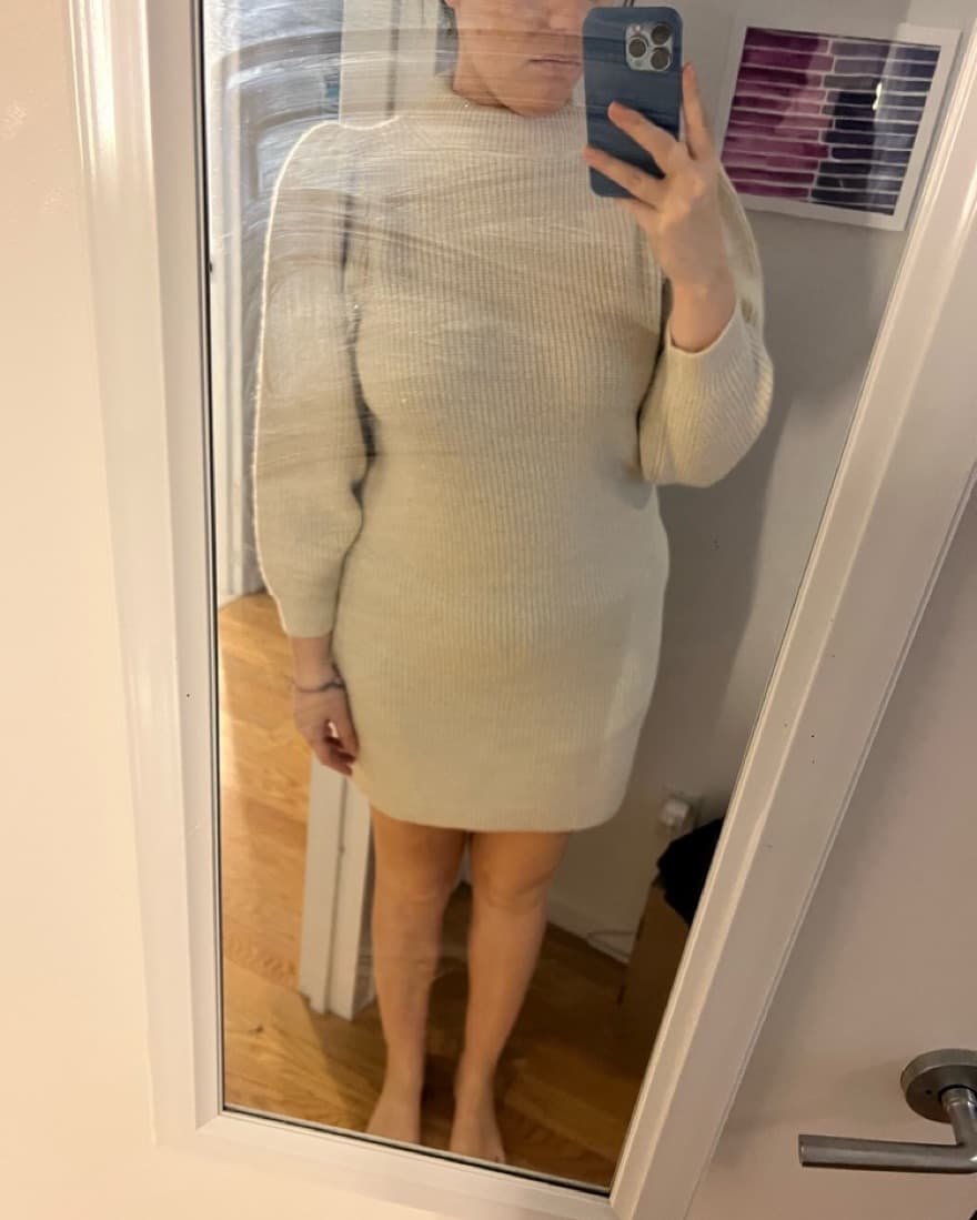 Ecru Puff Sleeve Wool Mini - Image 1