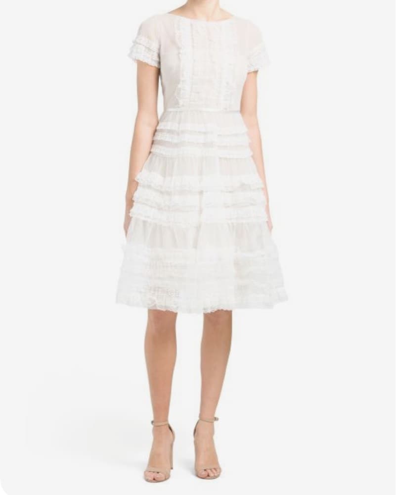 $900 DESIGNER BRIDAL MIDI DRESS - Image 1