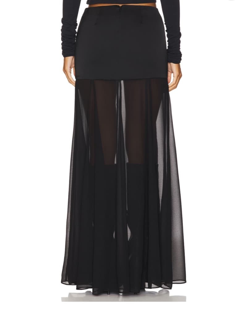 Black Sheer Maxi Skirt - Image 6