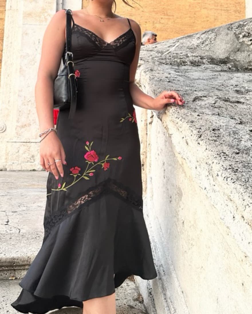 Floural high low silk dress  - Image 2