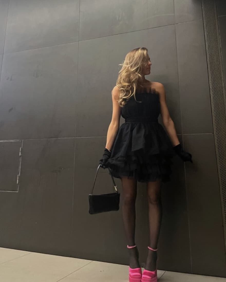 Tulle Tiered Mini Dress - Image 1