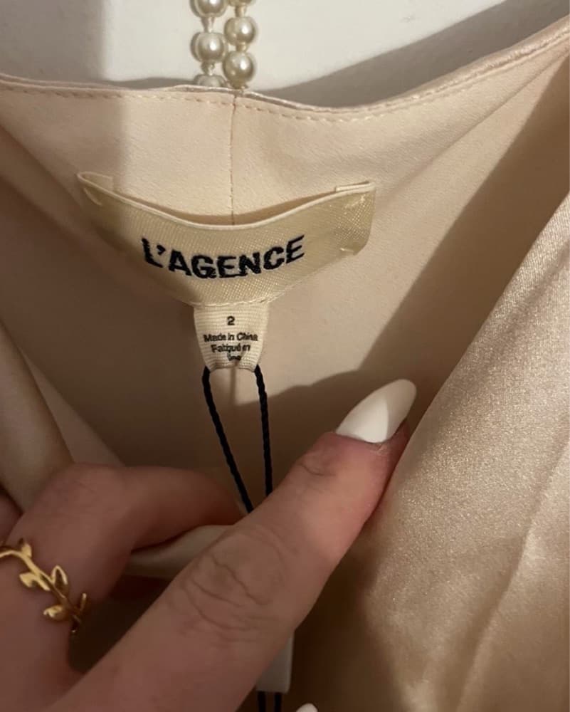 L'Agence Champagne Slip Maxi dress - Image 3