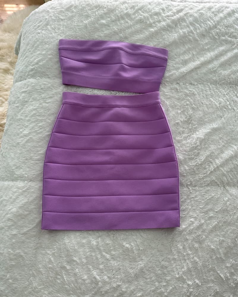Revolve Light Purple Top And Skirt Set - Image 2