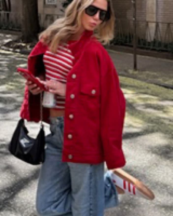 Parke Red Denim Jacket - Image 3