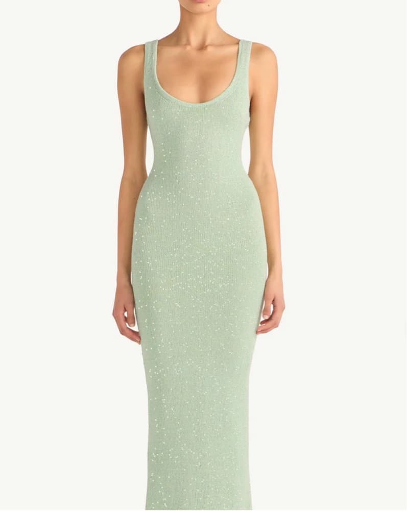 Asta Resort Ana Dress - Sage Sequin - Image 1