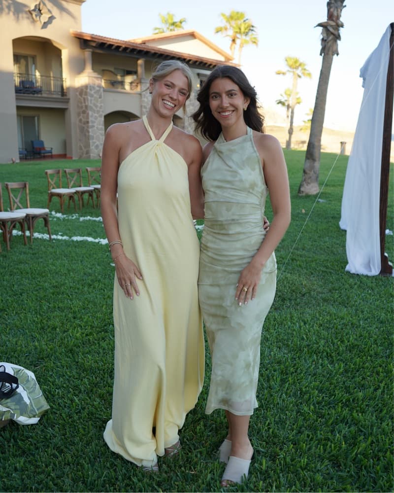 Yellow Linen Halter Formal Dress - Image 5