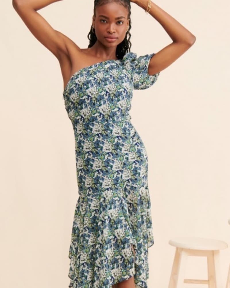 ASTR Floral One Shoulder Santorini Dress - Image 5