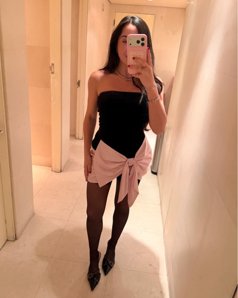 More To Come Velvet Bow Dress - Image 1