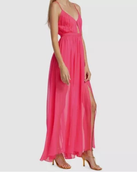 Alice & Olivia Pink Silk Tamar Cutout  - Image 2