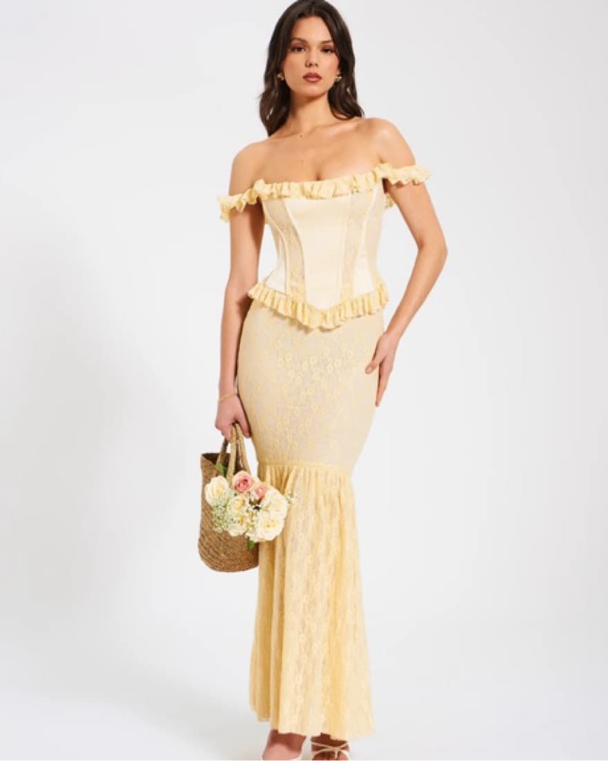 Miss Circle Lace Satin Corset Mermaid - Image 2