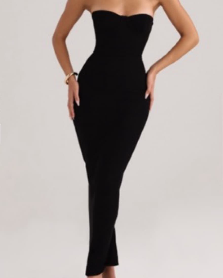 House of CB Lucia Black Strapless Maxi  - Image 4
