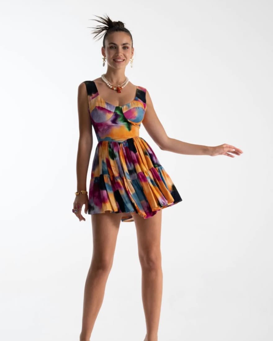 Multi Color Mini Dress - Image 2