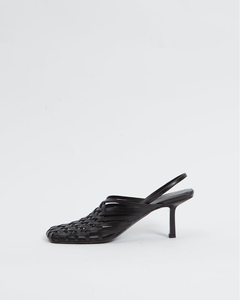 $1,290 The Row Black Leather Woven Mule - Image 5