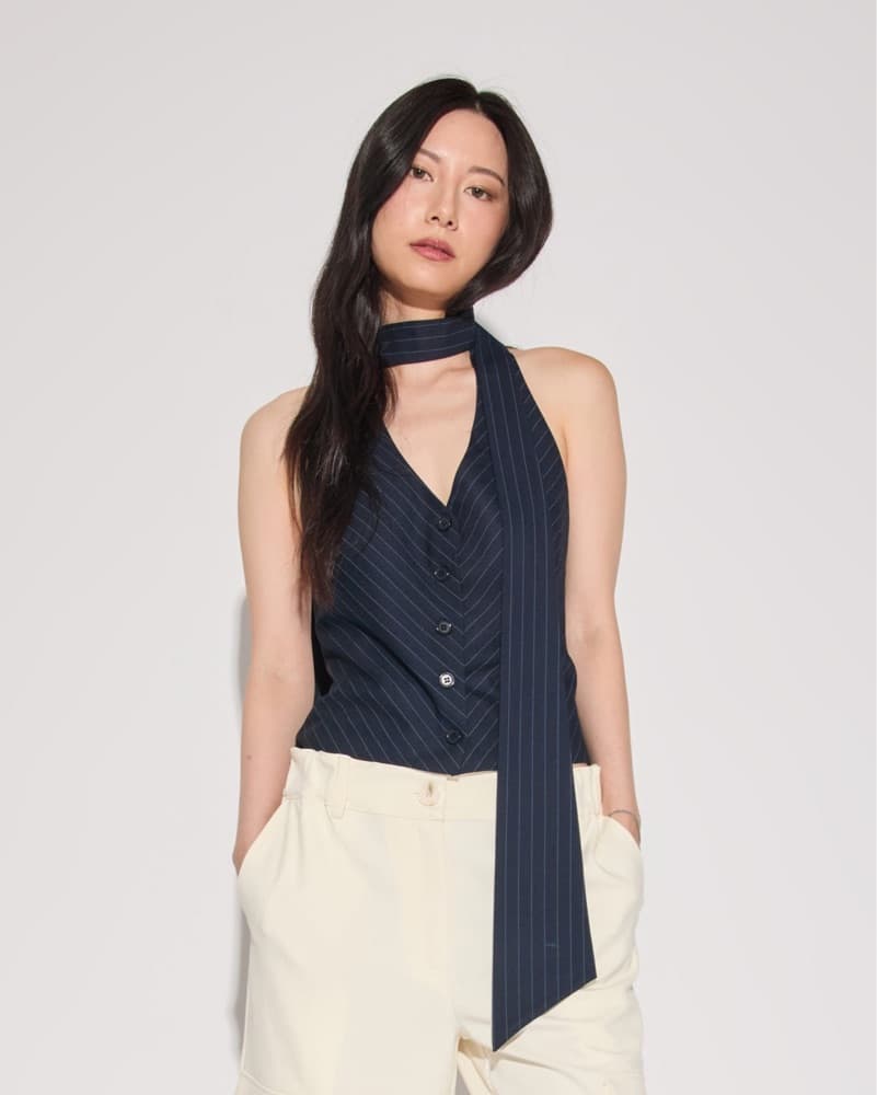 Find Me Now Chad Tie Neck Halter Top - Image 6