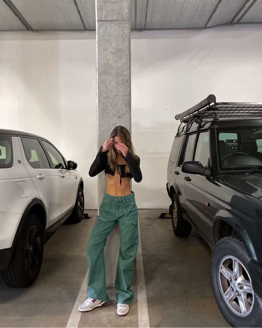 Lionness Baggy Green Jeans  - Image 3