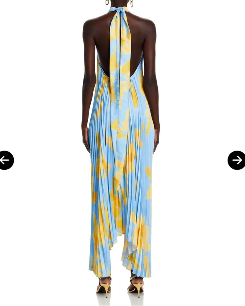 Lidee Opera Gown In Blue/yellow Floral - Image 2