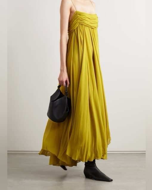 Khaite Silk Lally Dress - Yellow 4 - Image 1