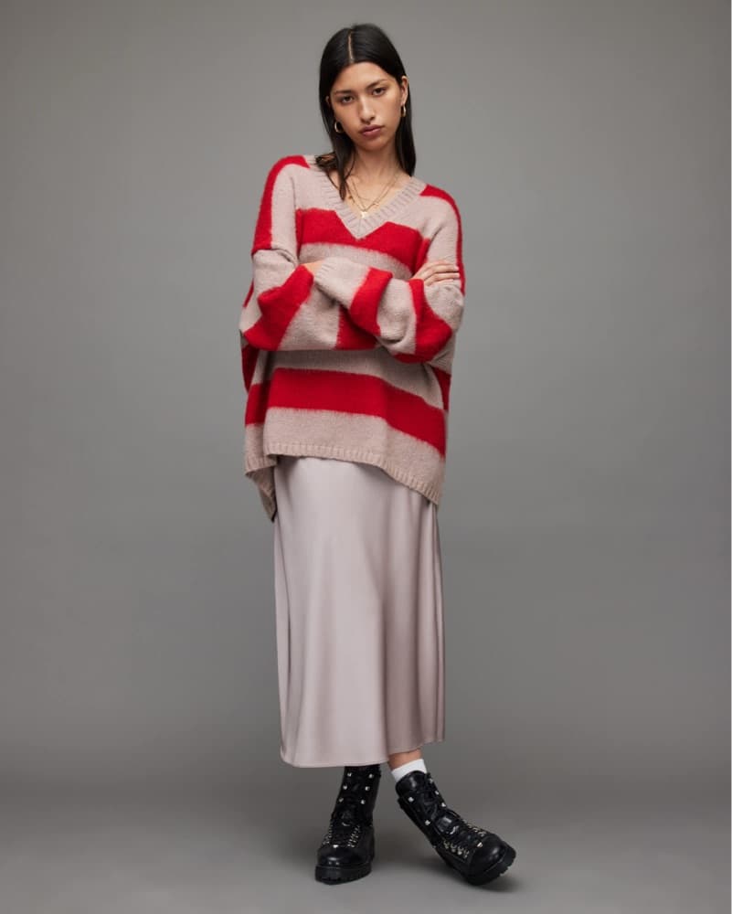 AllSaints Striped Oversized Sweater - Image 2