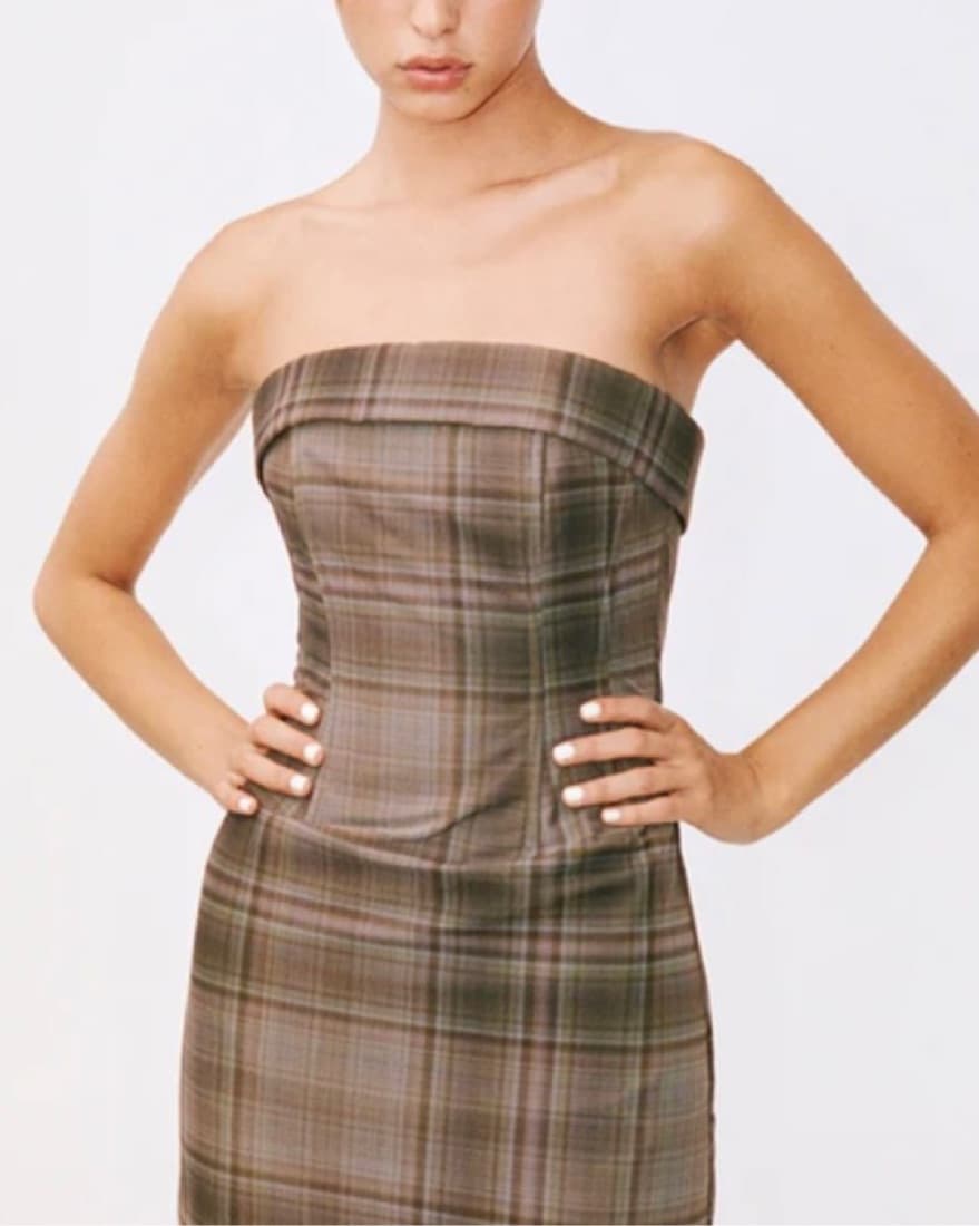 With Jean Chloe Corset Dress Plaid  - Image 1