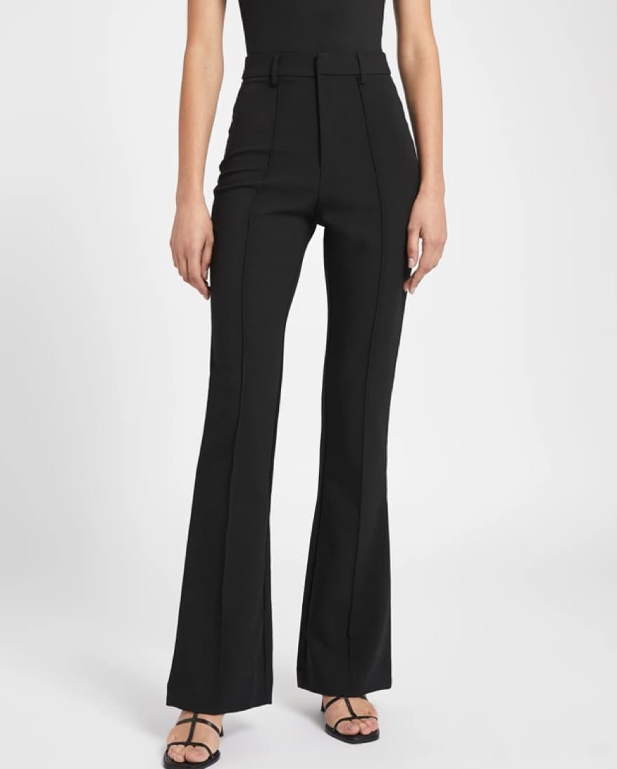 Black Tailored Straight Leg Trousers - Image 2