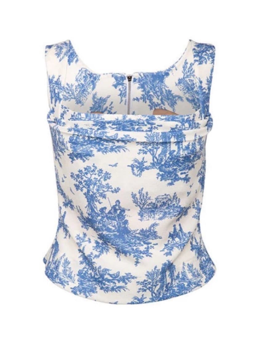 MIAOU Blue And White Corset - Image 1