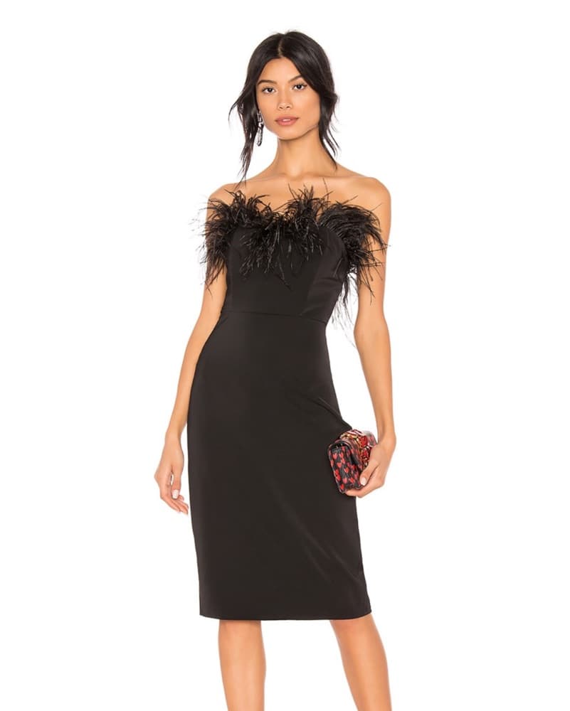 LPA Black Feathered Dress - Image 1