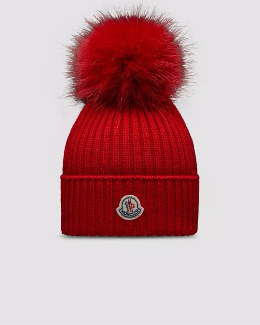 Moncler Beanie With Pom Red - Image 2