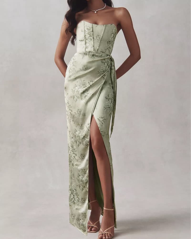 V Chapman June Dress In Sage Tapestry - Image 1