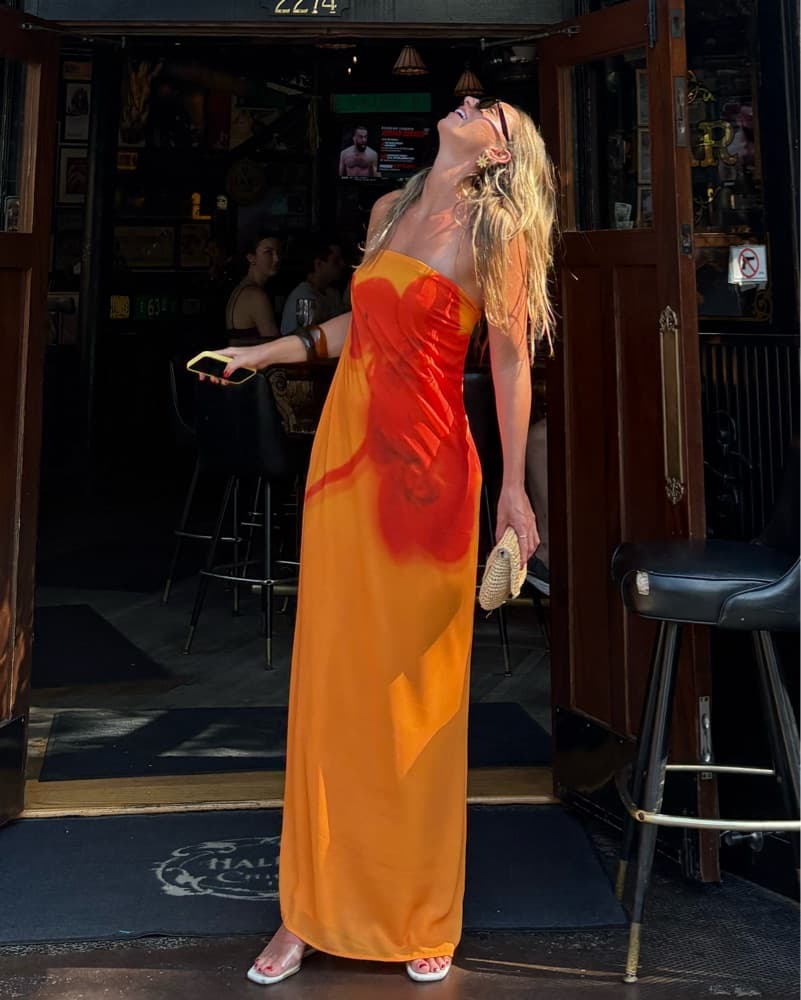 Amaya Strapless Chiffon Maxi Dress - Koi - Image 1