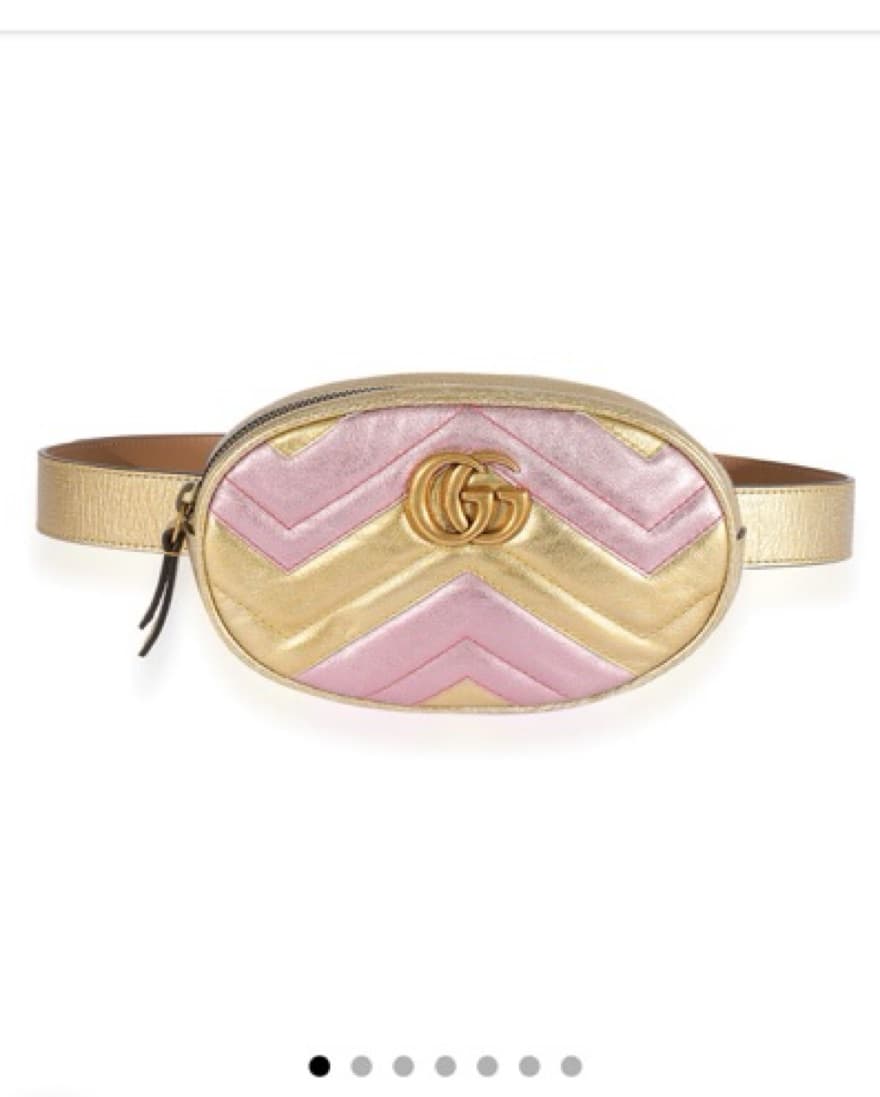 Gucci Marmont Gold And Pink Belt Bag - Image 1