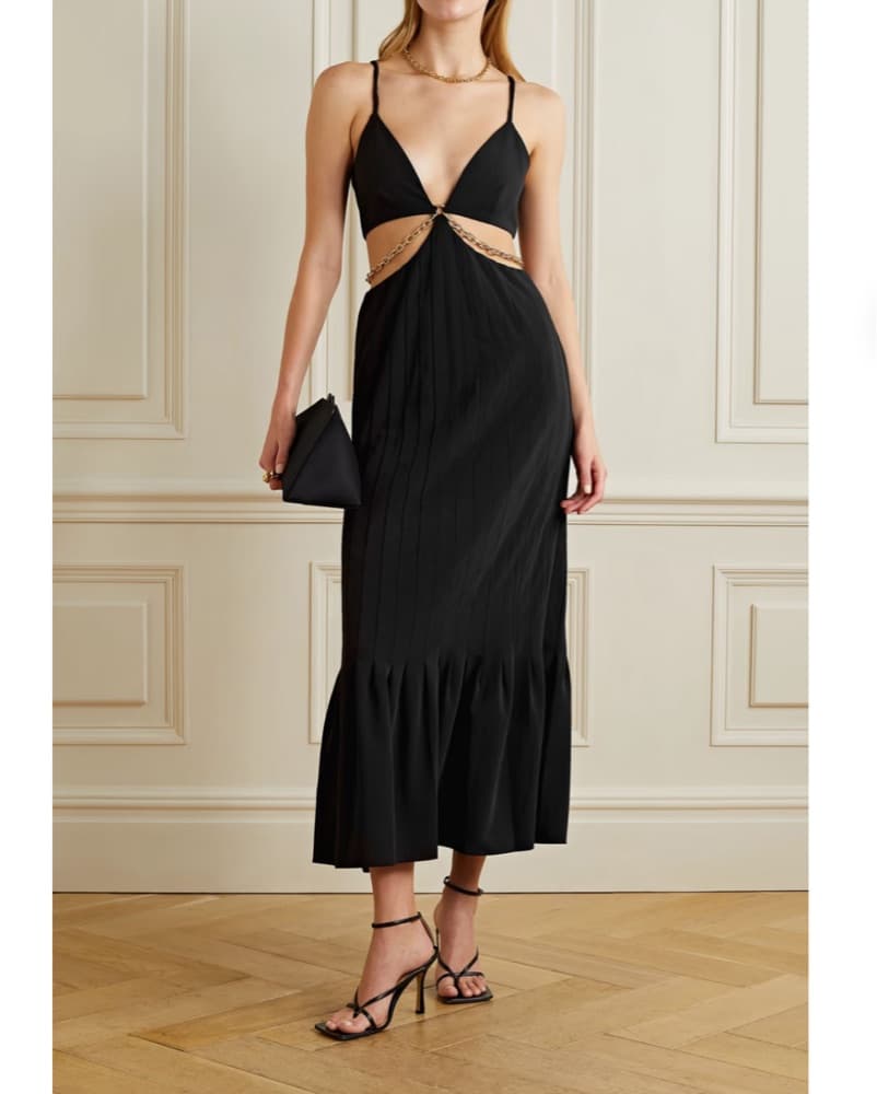 JONATHAN SIMKHAI Xs BLACK MIDI GOWN - Image 2