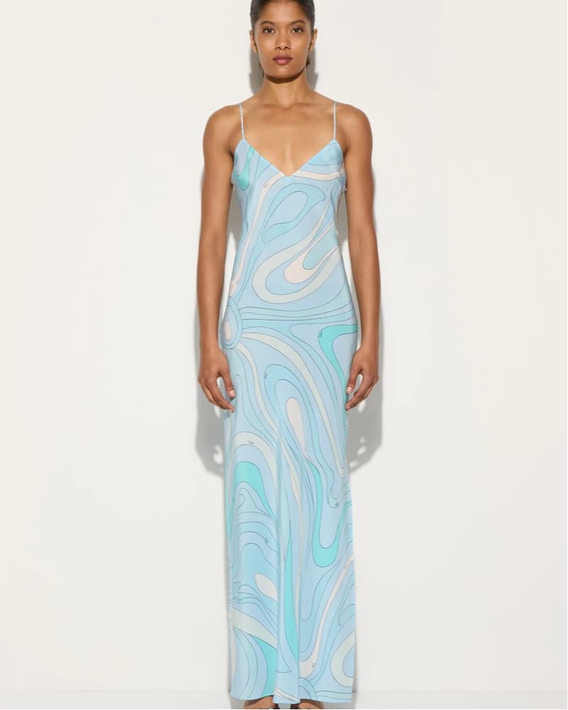 Pucci Marmo Print Silk Maxi Dress  - Image 1