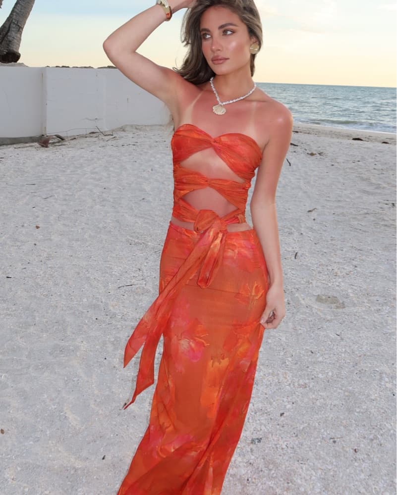 Beach Dress In Orange - Image 3